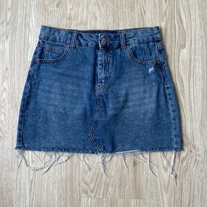 Distressed Denim Skirt